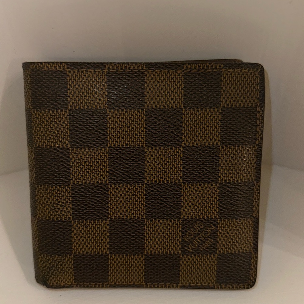 Louis Vuitton Damier Brown Mens Canvas Bi-Fold Wallet Sentential Edition
